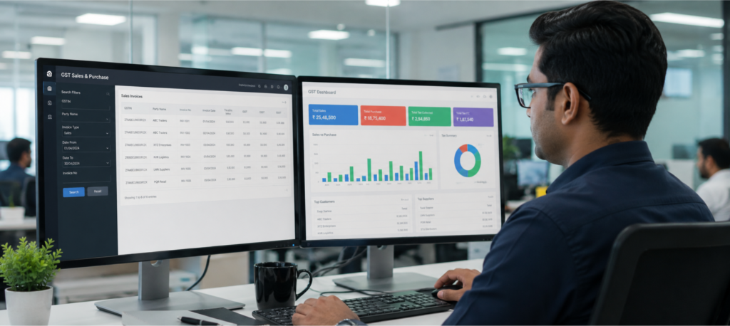 How To Search Gst Sales Purchase Database ?