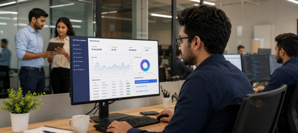 How to download gst sales database